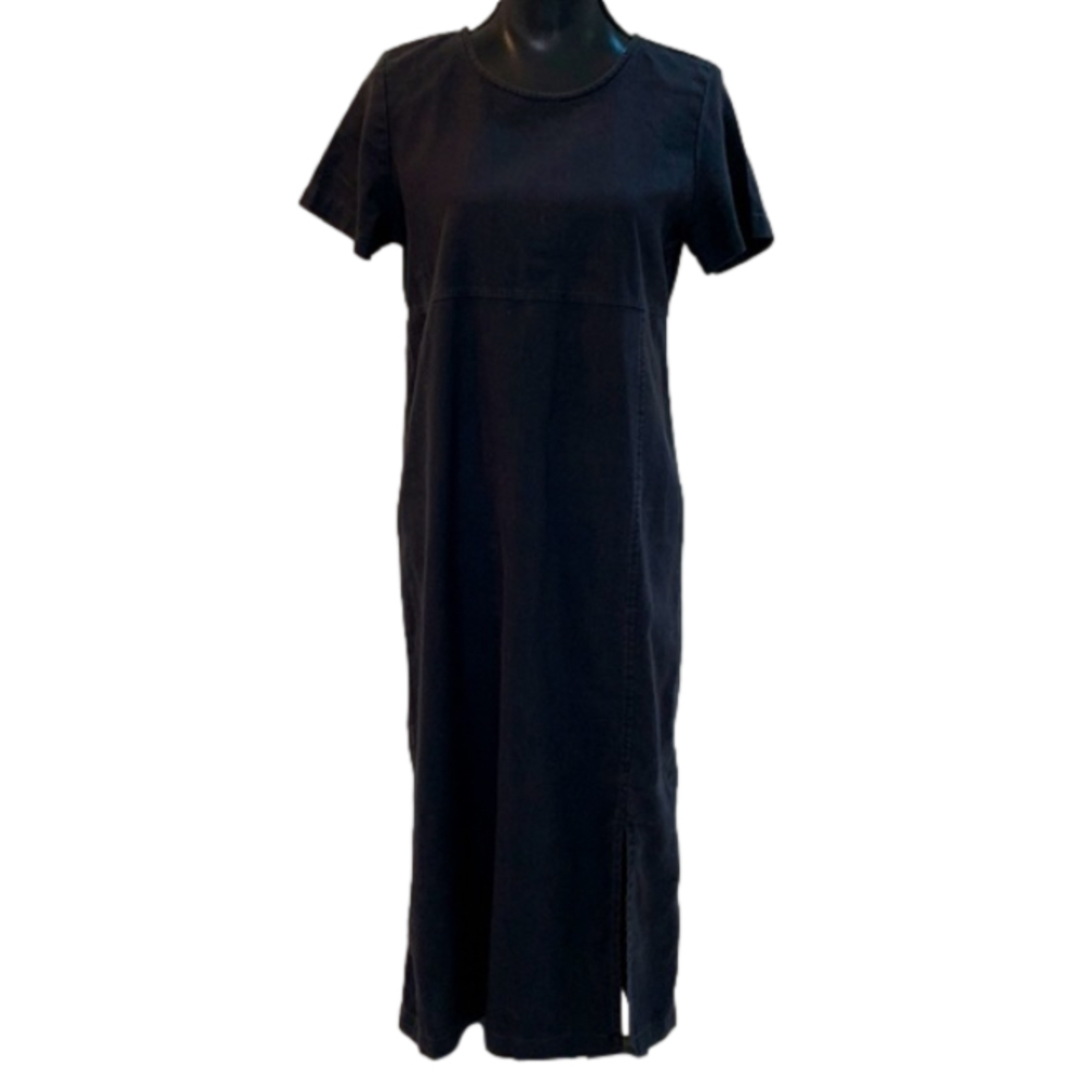 Ty Original Wear Linen Lagenlook Coastal Grandma Short Sleeve Shift Dress Small